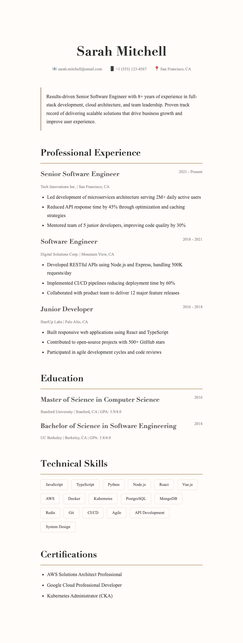 Elegant sophisticated resume